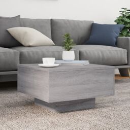 Berkfield Home Coffee Table with LED Lights Grey Sonoma 55x55x31 cm - Size: 55 x 55 x 31 cm - thumbnail 5