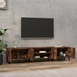 Berkfield Home TV Cabinet Smoked Oak 180x31.5x40 cm Engineered Wood in Brown - thumbnail 1