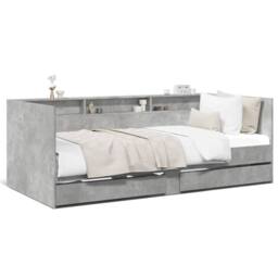 Berkfield Home Daybed with Drawers without Mattress Concrete Grey 100x200 cm