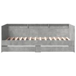 Berkfield Home Daybed with Drawers without Mattress Concrete Grey 100x200 cm - thumbnail 4