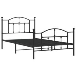 Berkfield Home Metal Bed Frame with Headboard & Footboard Black 107x203 cm - thumbnail 3