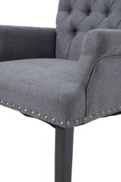 Living and Home Modern Upholstered Dining Chair Dressing Chair in Grey - thumbnail 8