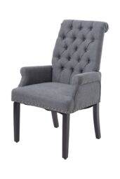 Living and Home Modern Upholstered Dining Chair Dressing Chair in Grey - thumbnail 4