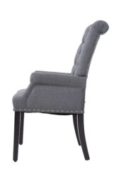 Living and Home Modern Upholstered Dining Chair Dressing Chair in Grey - thumbnail 5