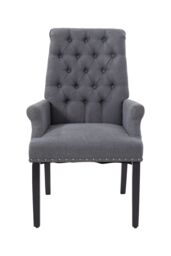Living and Home Modern Upholstered Dining Chair Dressing Chair in Grey - thumbnail 3