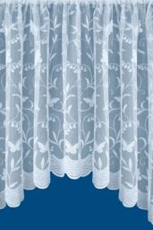 Tyrone Textiles Butterfly & Leaf Floral Net Lace Curtain Jardiniere with Elevated Base in White - Size: 254 cm width x 122 cm drop - thumbnail 3