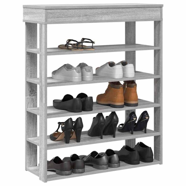 Berkfield Home Shoe Rack Grey Sonoma 80x30x98 cm Engineered Wood - Size: 80 x 30 x 98 cm - image 1