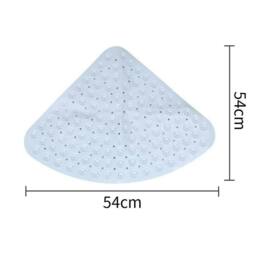 VOGREX Large Curved Non Slip Quadrant Corner Shower Bath Mat UK in Light Grey - thumbnail 2