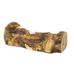 Verano Spanish Ceramics Olive Wood Natural Grained Home Décor Rustic Tea Light Log (L) 28cm