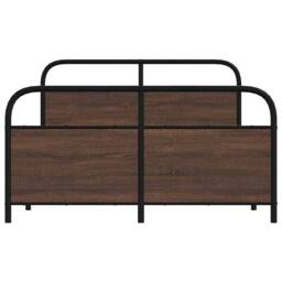 Berkfield Home Elegant Bed Frame Without Mattress 120x200 cm Brown Oak Engineere - Size: Small Double - thumbnail 5