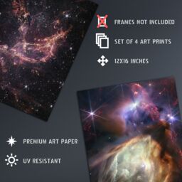 Artery8 Pack of 4 NASA James Webb Space Telescope Images Rho Ophiuchi Cassiopeia A SMC Galaxy Star Formation Unframed Wall Art Living Room Prints Set - thumbnail 4