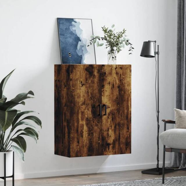 Berkfield Home Wall Mounted Cabinet Smoked Oak 69.5x34x90 cm in Brown - image 1