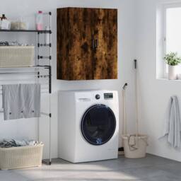 Berkfield Home Wall Mounted Cabinet Smoked Oak 69.5x34x90 cm in Brown - thumbnail 2