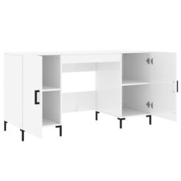 Berkfield Home Desk High Gloss White 140x50x75 cm Engineered Wood - Size: 140 x 50 x 75 cm - thumbnail 5