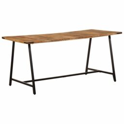 Berkfield Home Dining Table 160x80x75 cm Solid Wood Mango in Brown - Size: 160 x 80 x 75 cm - thumbnail 1