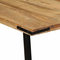 Berkfield Home Dining Table 160x80x75 cm Solid Wood Mango in Brown - Size: 160 x 80 x 75 cm - thumbnail 5
