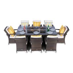 Thats Furniture Arizona Fire Pit 8 Seater Rectangle Rattan Dining Set in Brown - thumbnail 6