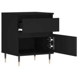 Berkfield Home Modern Bedside Cabinet Black 40x35x50 cm Engineered Wood - Size: 40 x 35 x 50 cm - thumbnail 6