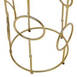 Orsina Set Of 2 Circle Pattern Side Table, Bedside Table With Mirrored Tops, Sleek Metallic Nesting Table in Gold - thumbnail 5