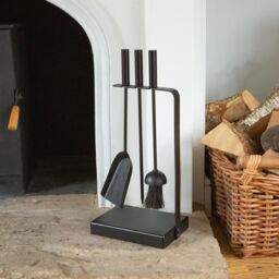 Hammer and Tongs 4pc Goodwood Fireside Companion Set Black - thumbnail 2