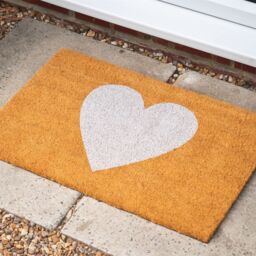 Nicola Spring Coir Door Mat - 60 x 40cm - White Heart - Size: 40 cm x 60 cm - thumbnail 7