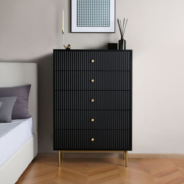 Home Garden Direct Devon - Large Chest of Drawers - Black - image 1