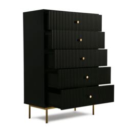 Home Garden Direct Devon - Large Chest of Drawers - Black - thumbnail 5
