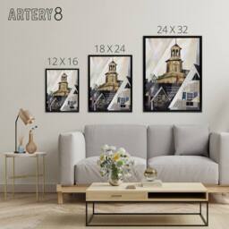 "Artery8 After Sir Christopher Wren Charles Demuth Framed Canvas Wall Art Print - Size: W24"" x H32""" - thumbnail 4