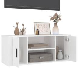 Berkfield Home TV Cabinet White 100x35x40 cm Engineered Wood - Size: 100 x 35 x 40 cm - thumbnail 4