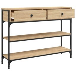 Berkfield Home Console Table Sonoma Oak 100x25x75 cm Engineered Wood in Brown - Size: 100 x 25 x 75 cm - thumbnail 5