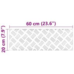 Berkfield Home Modern Aluminium Checker Plates 4 pcs Anti-Slip 60x20 cm in Silver - Size: Medium - thumbnail 8