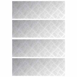 Berkfield Home Modern Aluminium Checker Plates 4 pcs Anti-Slip 60x20 cm in Silver - Size: Medium - thumbnail 3