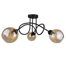 Netlighting Venus Multi Arm Semi Flush Ceiling Light Black 70cm 3x E27