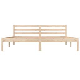 Berkfield Home Bed Frame Solid Wood Pine 180x200 cm Super King Size in Brown - thumbnail 4