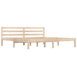 Berkfield Home Bed Frame Solid Wood Pine 180x200 cm Super King Size in Brown - thumbnail 2