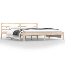 Berkfield Home Bed Frame Solid Wood Pine 180x200 cm Super King Size in Brown - thumbnail 3