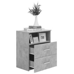 Berkfield Home Modern Bed Cabinets 2 pcs Concrete Grey 50x32x60cm - Size: 50 x 32 x 60 cm - thumbnail 4
