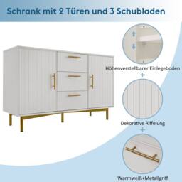 STILVORA Sideboard Cabinet with Storage White - thumbnail 8
