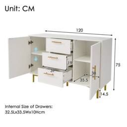 STILVORA Sideboard Cabinet with Storage White - thumbnail 4