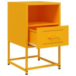 Berkfield Home Bedside Cabinets 2 pcs Mustard Yellow 36x39x60.5 cm Steel - thumbnail 9