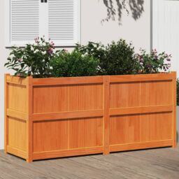 Berkfield Home Garden Planter Wax Brown 150x50x70 cm Solid Wood Pine - Size: 150 x 50 x 70 cm - thumbnail 1