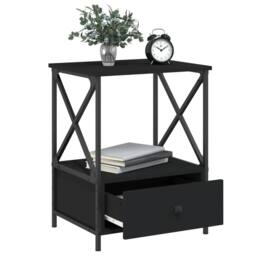 Berkfield Home Bedside Tables 2 pcs Black 50x41x65 cm Engineered Wood - Size: 50 x 41 x 65 cm - thumbnail 4