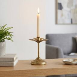 Garden Greatness Golden Flower Taper Candle Holder - Size: 1 Pack - thumbnail 1
