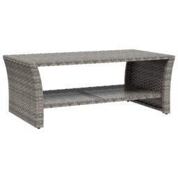 Berkfield Home Coffee Table Grey 100x50x40 cm Poly Rattan - Size: 100 x 50 x 40 cm - thumbnail 2