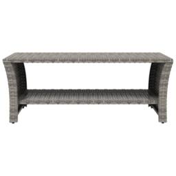 Berkfield Home Coffee Table Grey 100x50x40 cm Poly Rattan - Size: 100 x 50 x 40 cm - thumbnail 3