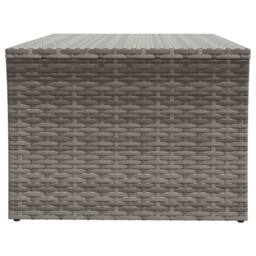 Berkfield Home Coffee Table Grey 100x50x40 cm Poly Rattan - Size: 100 x 50 x 40 cm - thumbnail 4