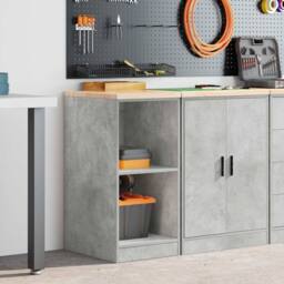 Berkfield Home Garage Storage Cabinet Concrete Grey 40x51x85 cm Solid Wood Pine - Size: 40 x 51 x 85 cm - thumbnail 3