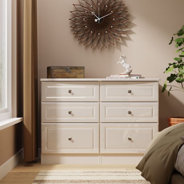 Ready Assembled 2 U Stratford 6 Drawer Wide Chest (Ready Assembled) in Taupe - image 1