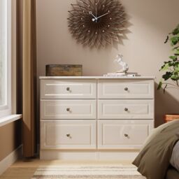 Ready Assembled 2 U Stratford 6 Drawer Wide Chest (Ready Assembled) in Taupe - thumbnail 1