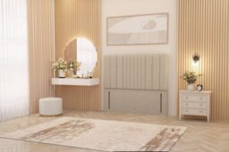 "Somnior Alexas 54"" Floor Standing Headboard Tweed Fabric in Natural - Size: King" - thumbnail 1